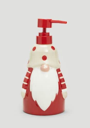 RA-HOMESTORE® New Festive Ceramic Christmas Santa Gnome Soap Dispenser (19cm x 9cm)