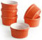 homEdge Lot de 6 ramequins en porcelaine, 240 ml, bol à crème glacée, bol à crème brûlée, pour pâtisserie, orange