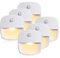 Slumou Motion Sensor Night Light, 6 PCS Battery Operated LED Stairs Lights for Cupboard, Wardrobe, Shelf, Toilet(Warm White)