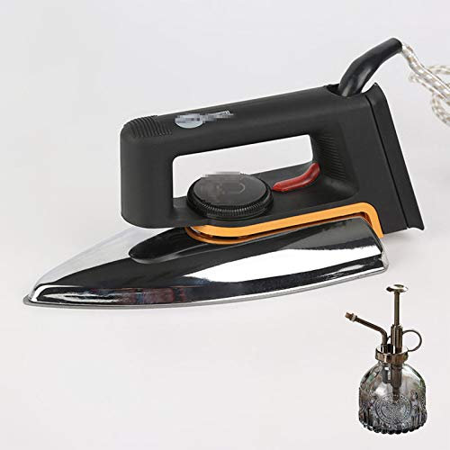 WENKA Old-Fashioned Electric Iron, Dry-Type Electric Iron, No Steam, Hot Aluminum Teflon Soleplate Old-Fashioned Electric Iron, Suitable For Industrial Household Use,Black