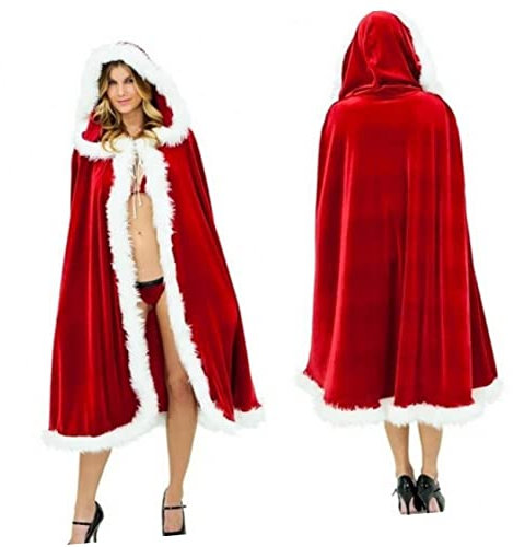 MUCKLILY Kinder Santa Cape Feiertagsumhang Weihnachtsmannkostüm Für Kinder Weihnachtskostüm Weihnachtsmann Umhang Für Damen Weihnachts-performance-cape Santa Kostüm Requisiten Bilden