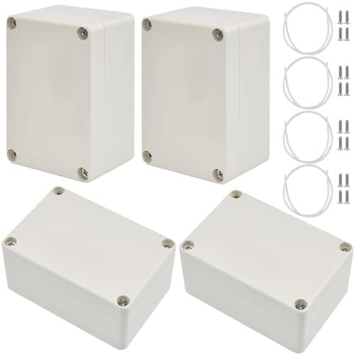 ADERTOS 4 Scatole di Derivazione, Scatole di Giunzione Impermeabili IP65, Cassetta Elettrica Esterna100x68x50 mm, Scatola di Giunzione Elettronica di Cablaggio/Derivazione in Plastica x 50 mm, Bianco