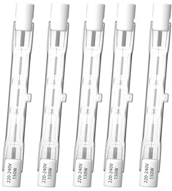 CucuGo R7S 78mm 150W Ampoule Halogène Linéaires Dimmable 2100lm J78 Projecteur Halogène Linéaire Blanc Chaud 2800K Pour L'éclairage Paysager, la Sécurité, les Lampadaires (Paquet de 5)