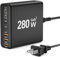 280W USB C Charger Block, 8-Port USB Charging Station Gan III PD 65W Laptop Charger Adapter Compatible with MacBookPro/Air,DELL,iPad,Portable Charger for iPhone,Samsung Galaxy