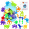 PBUSPU Jouets à Ventouse, 27PCS Jouet d'Aspiration pour Enfants œufs de Dinosaure Cadeaux Montessori Sensoriels Jeu de Bain Bébé pour 3 4 5 6 7 Ans Garçons Filles, pour Fenêtres, Baignoires