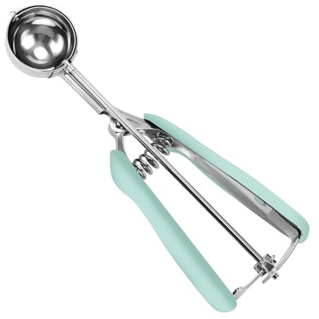 HOMURE H Cookie Scoop 1.5 Tablespoon, Size #50 Cookie Dough Scoop, Cookie Scoop for Baking, Mint, Spring-Loaded Scoop, Comfortable Grip