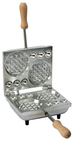 Biscottiera Elettrica 600W per Cialde Waffles Rettangolari Alluminio Teflon Free