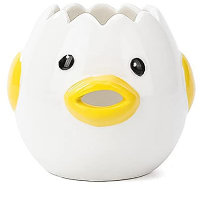 Gobesty Egg Separator Chicken Egg Yolk Separator Egg White Filter for Kitchen Baking Tools Flip Cooker Fun Yellow.