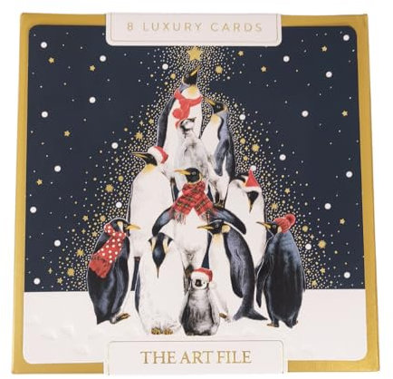 The Art File LBX106 Weihnachtskarten, Pinguine Lux-Box, 8 Stück