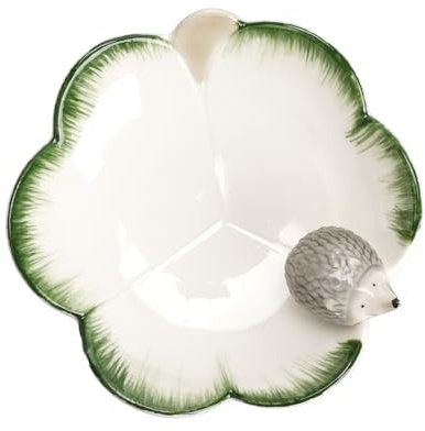 CAIRIAC Plato de erizo, plato de dulces de erizo, bandeja de joyería, plato de cerámica para servir, organizador decorativo de escritorio para anillos, aretes, collares, relojes, monedas, llaves