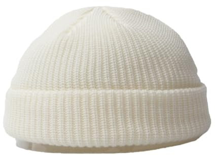 BrightGlow Wintermütze für Herren und Damen Trawler Beanie Watch Hat Roll-up Edge Skullcap Kurze Fischermütze mit Strickbündchen Beanie-Mütze Warm Skimütze Acryl-Strickmütze Weiß Erwachsene