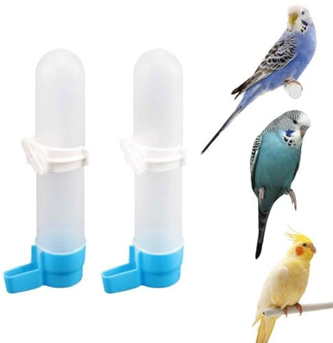 Bird Water Feeder 2Pcs Automatic Bird Water Feeder Dispenser for Parrots, Budgies, Cockatiels – 120ml Hanging Water Bottles for Easy Refill and Use