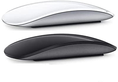 Mouse wireless Bluetooth 5.0, silenzioso, multi arco, mouse magico ultra sottile per computer portatile, iPad, Mac, PC MacBook (versione a batteria) (nero)