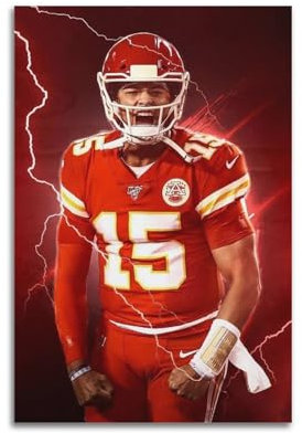KXTVY Patrick Mahomes Poster auf Leinwand, Wandkunst, Vintage, ästhetisches Poster, dekorativ für Wohnzimmer, Schlafzimmer, 30 x 45 cm, ungerahmt