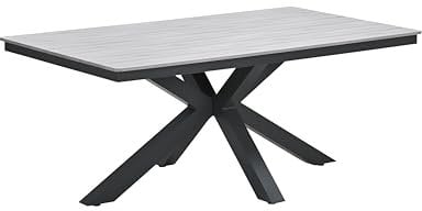 Gardissimo Gartentisch Esstisch Armati dunkel 180 x 100 cm rechteckig, Tisch Aluminium Nonwood Wetterfest Outdoor anthrazit pflegeleicht