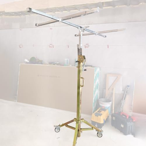 elevador placas pladur/elevador de placas de pladu Drywall Lifter Heavy Duty - Elevador De Placas De Yeso Para Techo Con Brazo Telescópico Ajustable - Portátil Panel Elevador Rodante Drywall Para Mejo