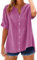 Nuaoxyeu Warehouse Deals Clearance Women Tops V Neck Stand Collar Short Sleeve Shirts Casual Lightweight Linen Blouse Plus Size Tunic Tops Casual Loose Fit Going Out Cheap Stuff Under 1 Pound