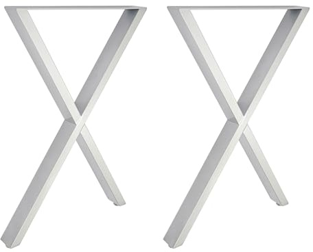 Esyogen Tischbeine Metall 2-Stück Grau Tischgestell 50 x 71 cm - Tischbeine aus Stahl X-Form Design Tischbeine für DIY Couchtisch/Esstisch/Beistelltisch Tischbeine, 200KG Tragfähigkeit