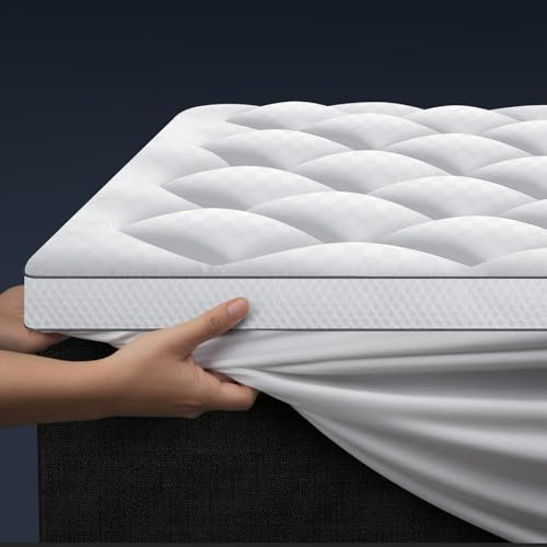 Autsel Matratzentopper mit Memory Foam Partikel 180x200cm, 800gsm Ultraweich Matratzen Topper mit 4 Anti-Rutsch-Ecklaschen, Premium Matratzenauflage Hypoallergene, Maschinenwaschbar Microfaser Topper