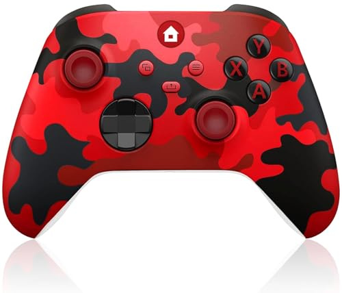 ADHJIE Xbox One Controller, 2.4GHz Wireless Controller for Xbox One/One X/S Xbox Series X/S/PC with 3.5mm Audio Headset Jack, Dual Vibration, Camo Red