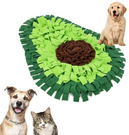 Xummi Schnüffelteppich Hund Waschbar, Hunde Intelligenzspielzeug, Faltbar Riechen rutschfest Schnüffelspielzeug Intelligenzspielzeug für Haustier Hunde Katzen (Avocado-Form)