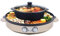 Hot Pot mit Grill 2200W Großvolumen Elektrischer Topf mit Unabhängiger Temperaturregelung, Leistung Praktischer 2 in 1 Grill Multifunktions Rund BBQ Tischgrill für Familienfeste (Gold)