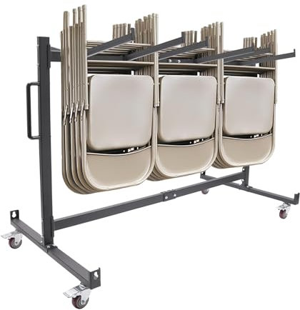 Klapptisch & Stuhl Transportwagen Plattformwagen für 42 Stühle oder 12 Tische, Faltbarer Lagerwagen Sackkarren mit Feststellrollen & Stapelfunktion