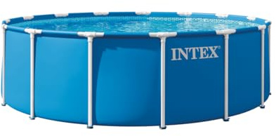 Intex 28242ND 4.57m x 1.22m Metal Frame Pool Set (Includes Filter Pump, Safety Ladder, Ground Cloth, Pool Cover)