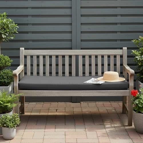 Ventouse 8cm Dick Outdoor Bankauflage: 107x46x8cm Wasserdicht Gartenbank Auflage Bankkissen Sitzauflagen Gartenmöbel mit Anti Rutsch Design für Dekorationsliebhaber (Dunkelgrau, 150x46x8cm)