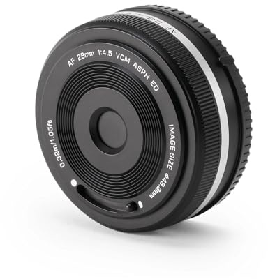 Compatibile con obiettivo pancake AF Sony E, 28 mm F4.5 | Stile retrò, ultrasottile, compatibile con attacco E,Z,X, ZVE-10 A7CII A6400 Z6III ZF Z5II X-T5 X-T4 XS(Z)