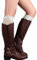 mollensiuer 2 Paar Stretch Spitze Stiefelstulpen Beinstulpen Socken Topper Manschette für Frauen Weiß, Weiss/opulenter Garten, Medium