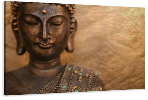 Visario 80 x 60 cm Bild auf Leinwand Buddha 4041-SCT - Fertig gerahmt, Wandbild, Kunstdruck