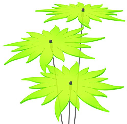 SUNPLAY Sonnenfänger - Sonnenblumen Set - 3X Grün - Ø 20 cm Durchmesser + Schwingstäbe