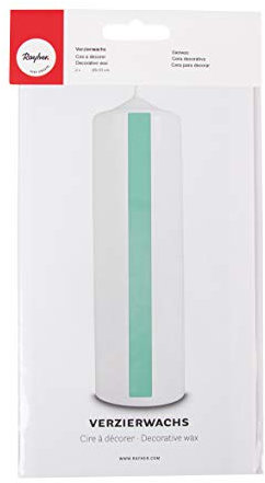 Rayher 3103715 Verzierwachs, jade, 2 Verzierwachsplatten 20 x 10 cm, Wachsfolie zum Kerzen verzieren, Kerzenwachs, Wachsfolie