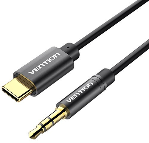 Vention - Câble USB mâle type C vers prise audio jack de 3,5 mm - Ressort flexible - Pour Samsung Galaxy S8, S8 Plus, Google Pixel XL et autres smartphones avec port de type C 1 m doré