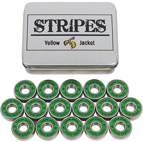 Yellow Jacket Premium Inline Skate Bearings, Roller Skate Bearings, 608, ABEC 9, Jungle Green (Pack of 16)