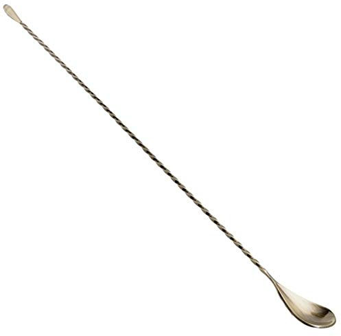 Antique Brass Mixing Collinson Spoon - Extra Long Bar Spoon, Brass Barware
