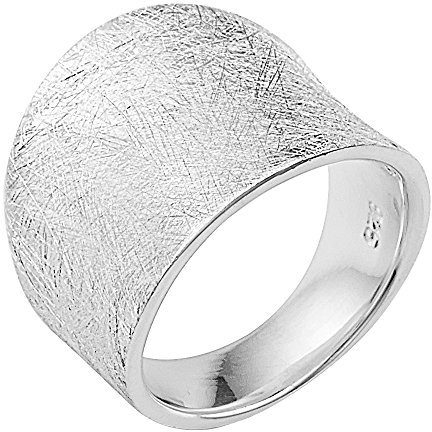 Vinani Damen Ring 925 Silber - gewölbt schlicht gebürstet breit massiv - 925 Sterling Silber für Frauen - 2RMX62