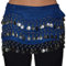 Tanzbekleidung & Accessories Bauchtanz Chiffon Hüfttuch Münzgürtel Bauchtanzgürtel Belly Dance Karneval (142 Münzen, Blau mit silbernen Münzen)