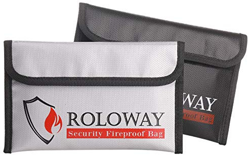Kleine feuerfeste Tasche (127 x 203 cm) nicht kratzende feuerfeste Geldtasche feuerfeste Geldbörse für Bargeld feuerfestes Taschenset für Wertsachen Reisepass Devisen und Schlüssel (2erPackung)