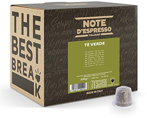 Note d'Espresso - Té Verde - Cápsulas compatibles con Cafeteras de Cápsulas Nespresso* - 100 caps