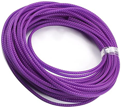 Othmro Pet Chewing Flexible geflochtene Kabelhülsen aus PET, 10 m Länge, 0,3 cm Breite, Drahtgeflechtschlauch und Organizer, flexible Drahtgeflechthülsen für TV, Audio, PC, Computerkabel, Violett