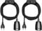 ledscom.de 2 piezas cable textil LEHA II, enchufe, interruptor, negro, 3 m, toma de porcelana, 1x E27 máx. 300W