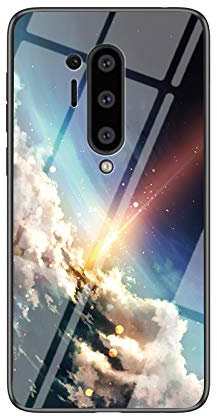 SHIEID Hülle für OnePlus 8 Pro Hülle,Marmor Gehärtetem Glas & Silikon Rand Hybrid Hardcase Stoßfest Kratzfest Handyhülle Dünn Case Handyhülle für OnePlus 8 Pro (Helle Sterne)