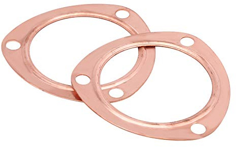 2Pcs Juntas de colector de escape de encabezado de cobre de 3 pulgadas reutilizables para SBC BBC 302 350 454 383 Junta de colector de escape Se adapta a todos los colectores de 3 pulgadas co