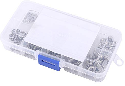 Schrauben mit Muttern, Gewindeschrauben Set, 160 Stück Maschinenschrauben M2 M2.5 M3 M4 M5, 304 Maschinenschrauben Aus Edelstahl, Sortiert mit Kunststoffbox für Möbel für Bürogeräte
