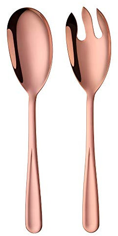 BISDARUN Salad Spoon and Fork Set Stainless Steel Salad Servers Set of 2, Rose Gold Large Serving Spoon and Fork 30.5 cm/12 inches Length
