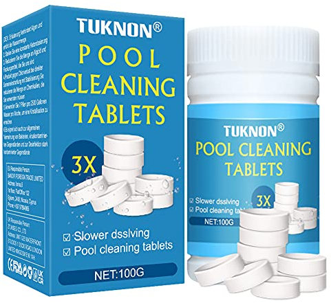 TUKNON Chlorine Tablets for Hot Tubs, Swimming Pools & Spas, 100 Pcs