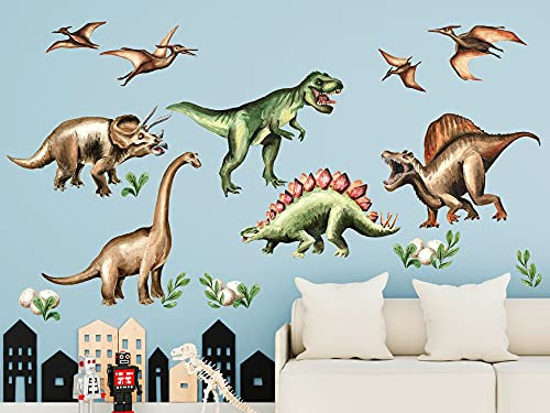 GRAZDesign Wandtattoo Dinosaurier Kinderzimmer Junge XXL Set, Wandaufkleber Wandsticker Dino Dschungel Tiere Wanddeko Deko selbstklebend 100x57cm