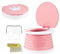 NAUXIU Pliante Toilettes pour Enfants,Siège de Toilette D'enfants,Siège de Pot Portable,Formation de Bébé Extérieur Intérieur Avec le Sac de Voyage (Rose)